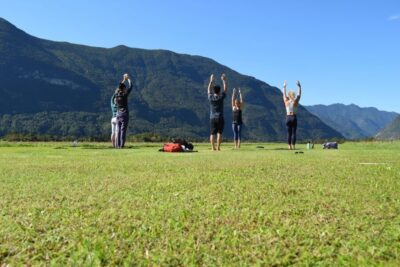 Bovec: Yoga in the Soča Valley - Getting checked in: waiver, then straight to stretching