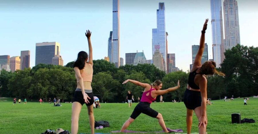 Central Park: Highest Rated Yoga Class in New York City! - Finding the class: Le Pain Quotidien above Sheep Meadow (2 W 69th St)