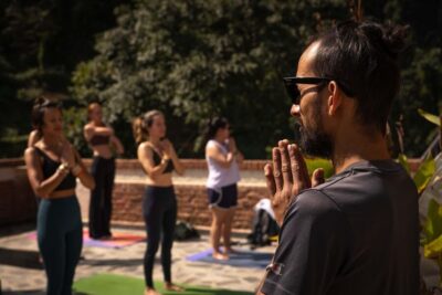 Day Yoga Meditation Retreat with Lunch, Kathmandu - The rhythm of the class: light flow, breath work, then final asana