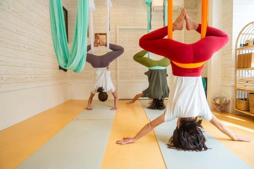 Kyoto: Private Aerial Yoga Class - The real benefits: strength, flexibility, and calm at the same time