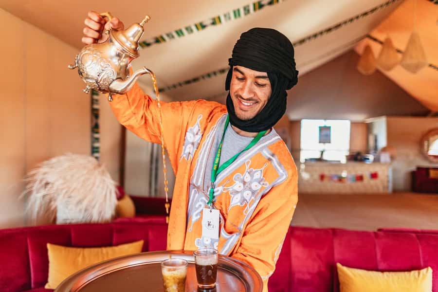 Marrakech: Agafay Desert Retreat, Tent, Dinner, Show & Pool - Dinner time: Moroccan 3-course meal that actually fills you up