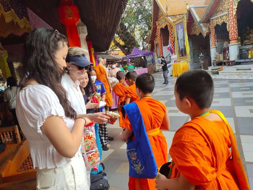 Spiritual Sunrise Wat Doi Suthep, Pha Lat, Alms & Meditation - The Morning Flow: Chanting, Simple Meditation, and Being Respectful